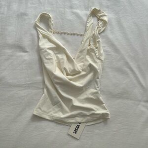 Sasha Therese Naomi Pearl Top in White Size XXS